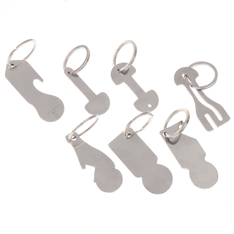 Carrinho de compras Solver Trolley Token, Gancho chave portátil, Abridor de chaves, Moeda Chaveiro Acessórios, Token, 1pc