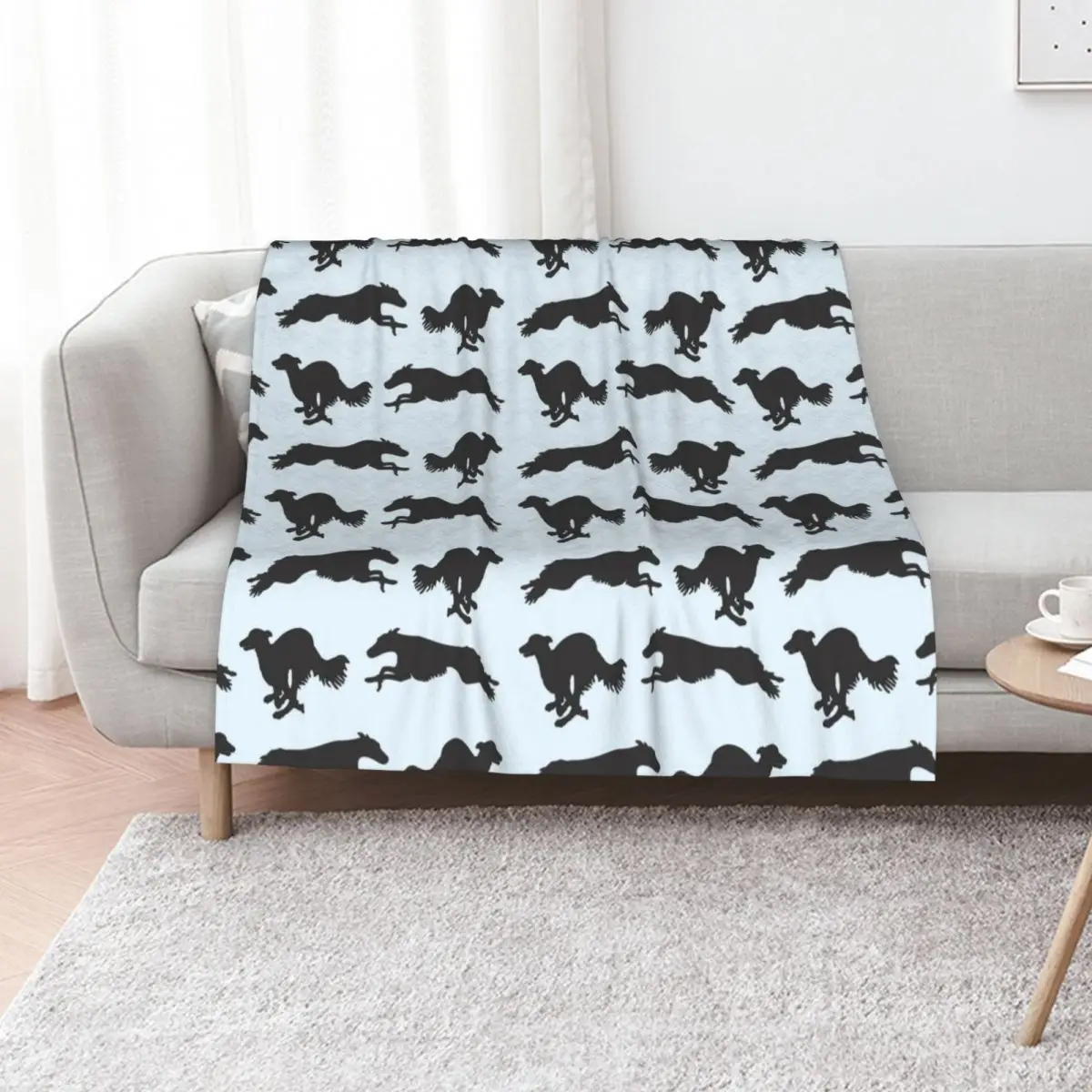 Silken Windhounds Racing Silhouette Throw Blanket Sofas Plaid on the sofa Soft Big Winter beds Summer Decorative Sofas Blankets
