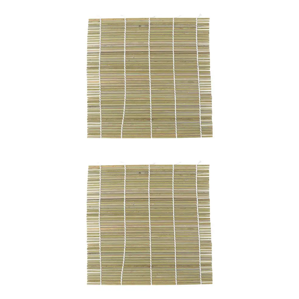 2Pcs Bamboo Sushi Rolling Mats Green Dense Uniform Texture Light Fragrance Smooth Burr Free Easy Clean Sushi Making Tool