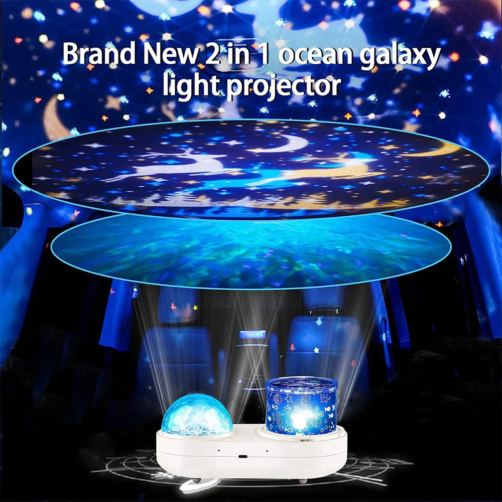 LED Desktop Ocean Jellyfish Projector LED Night Light for Room Decoration Rotating Star Projector Decoration Bedroom Table Lamp