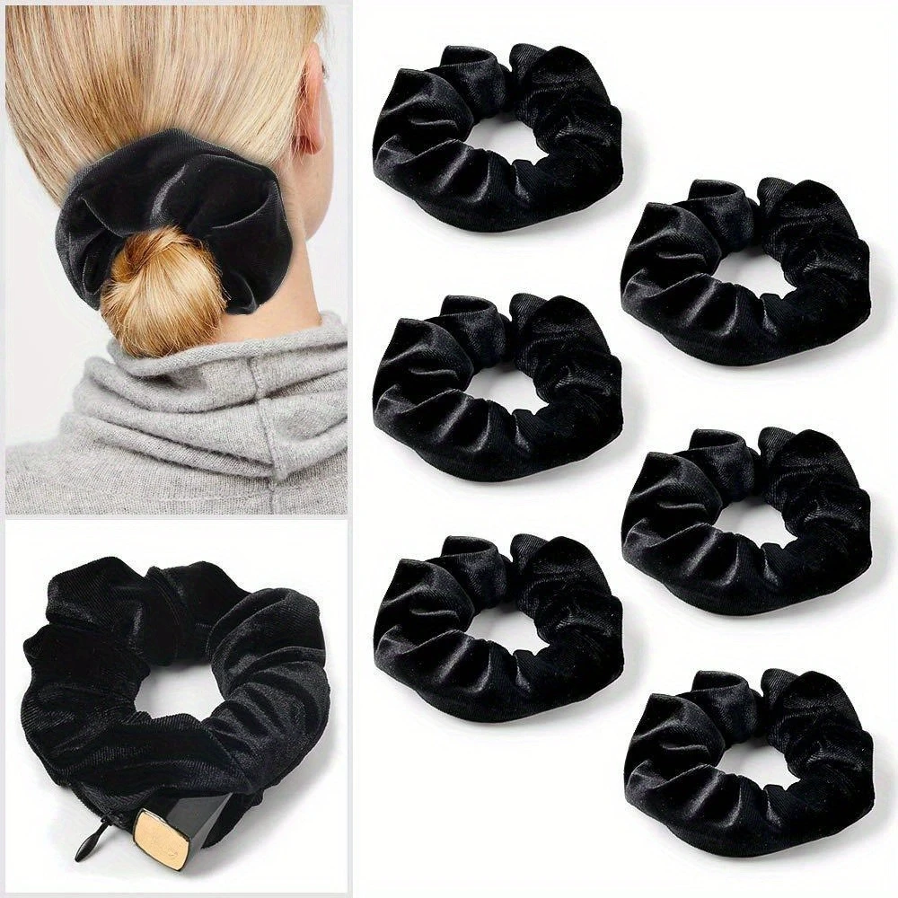 2/5pcs elastic hair accessories zipper large intestine hair band portable storage accessories wallet storage elastic headband.
