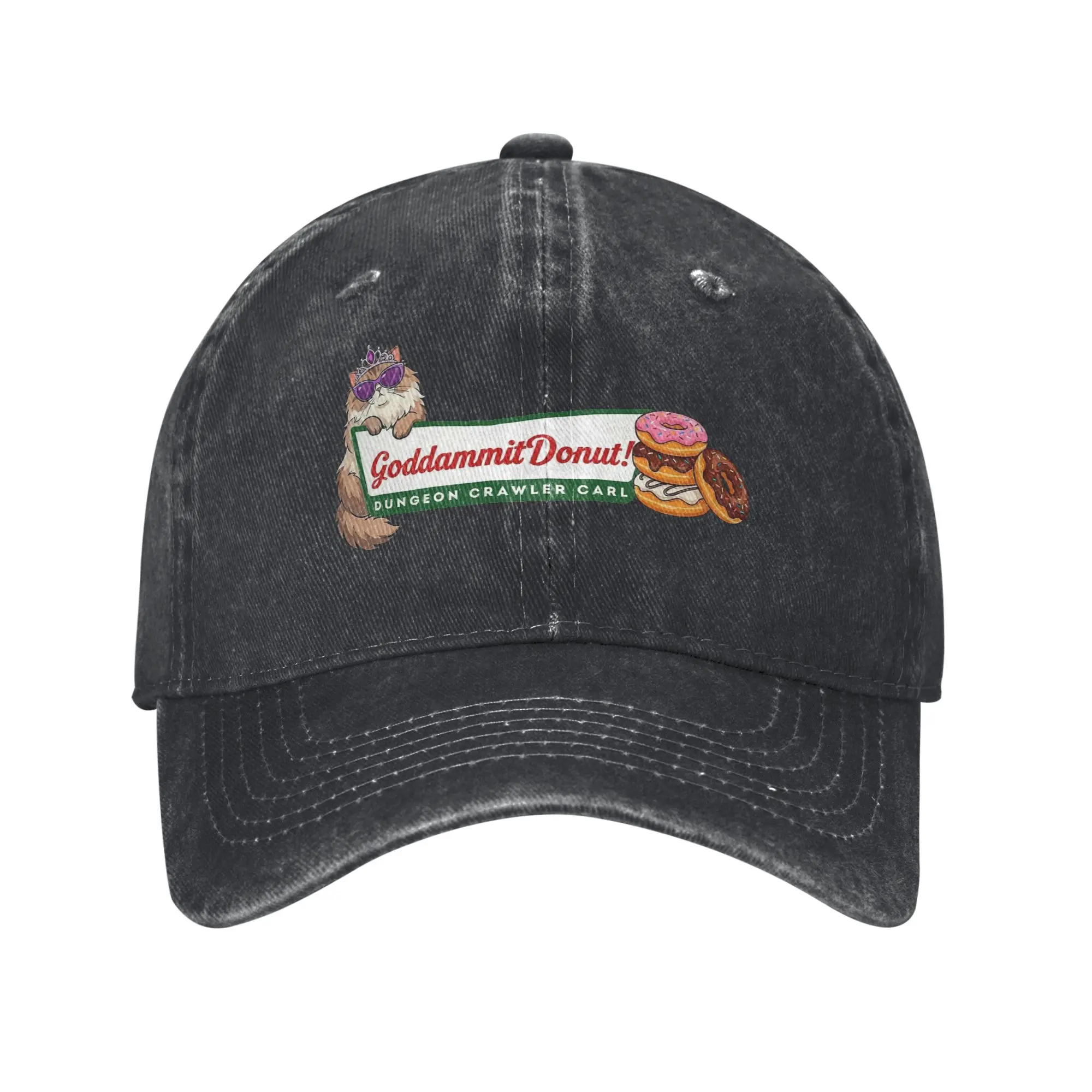 Fashion Goddammit Donut Dungeon Crawler Carl Baseball Caps Unisex Style Distressed Washed Headwear Outdoor Soft Caps Hat
