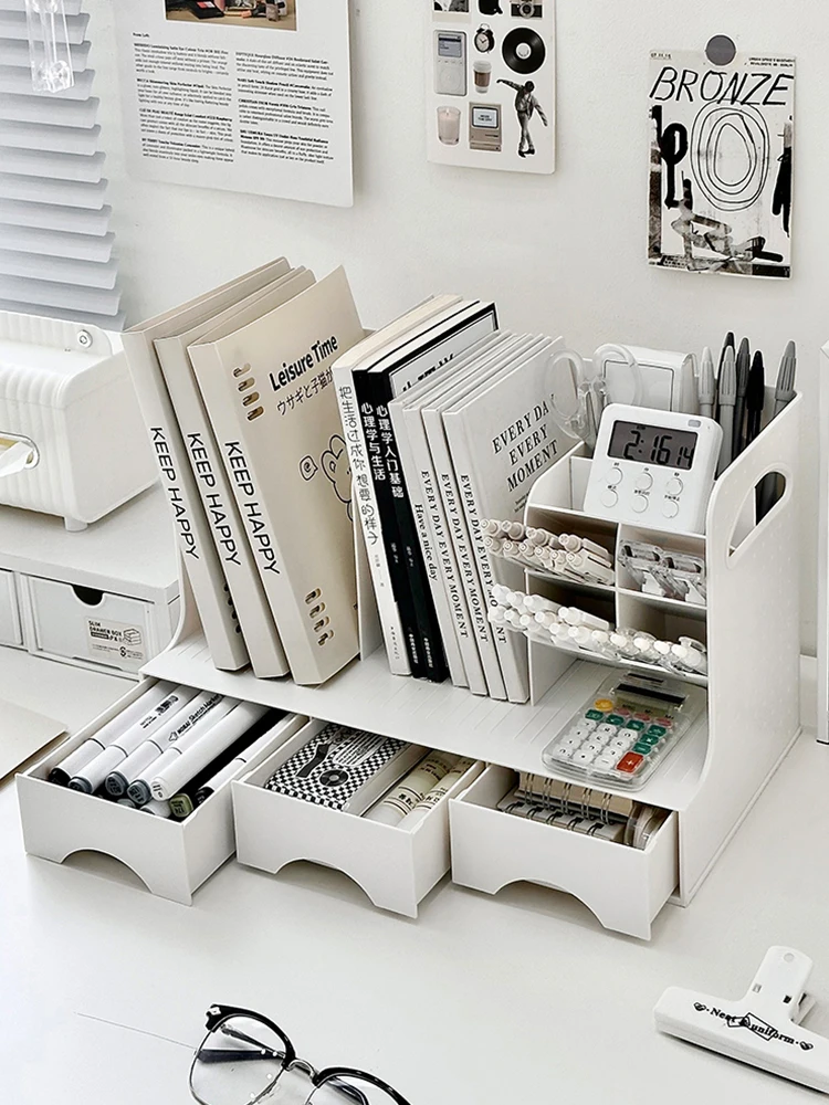 

Desktop Organizer Box Der Sle with Pen Holder Student Office Document Arrangement Ra Rectangular ape ABS Material