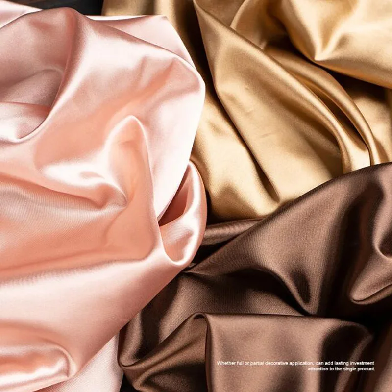 Silky Satin Fabric By Yard, Material for DIY Sewing Craft, Fabric For Wedding Dress, Party Decor Solid Color Cloth