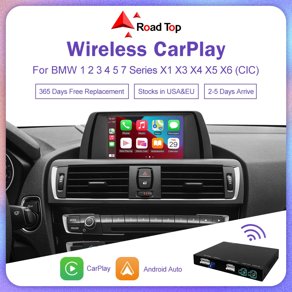 Wireless CarPlay for BMW 1 2 3 4 5 7 Series X1 X3 X4 X5 X6 E81 E82 E90 E93 F10 F11 F07 F01 F02 E84 F25 F26 E70 E71 Android Auto