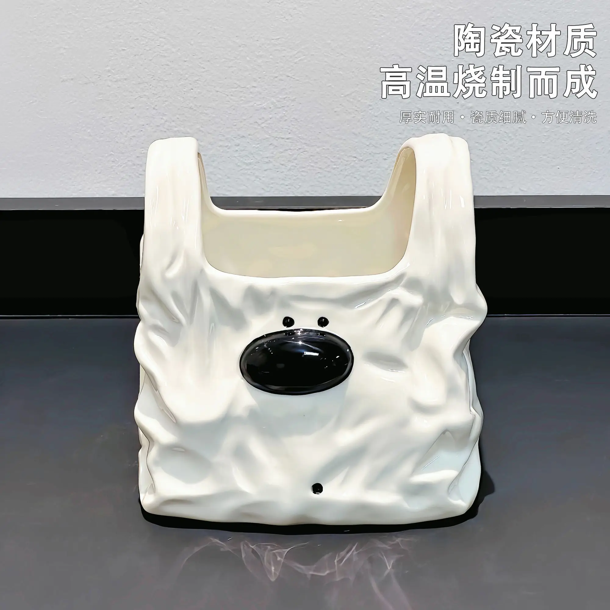 Cute Dog Handbag Vase Ceramic Decor- Aesthetic Floral Display for Living Room TV Stand & Entryway
