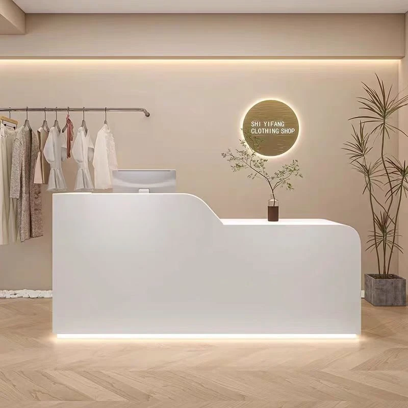 Simple Arc-shaped Reception Desks Training Institution Hotel Club Reception Desks Company Office Furniture Zum Empfang ZY40JDT