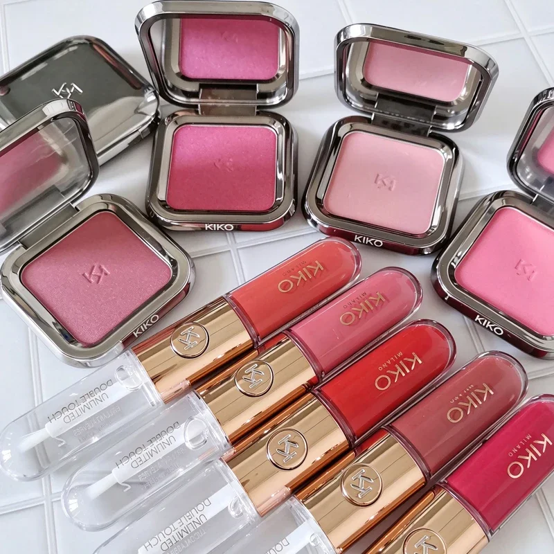 Hot Kiko Unlimited Powder Blush Lasting Easy To Color Face Makeup Unlimited Double Touch Dual Ended Lipstick Lip Gloss Cosmetics