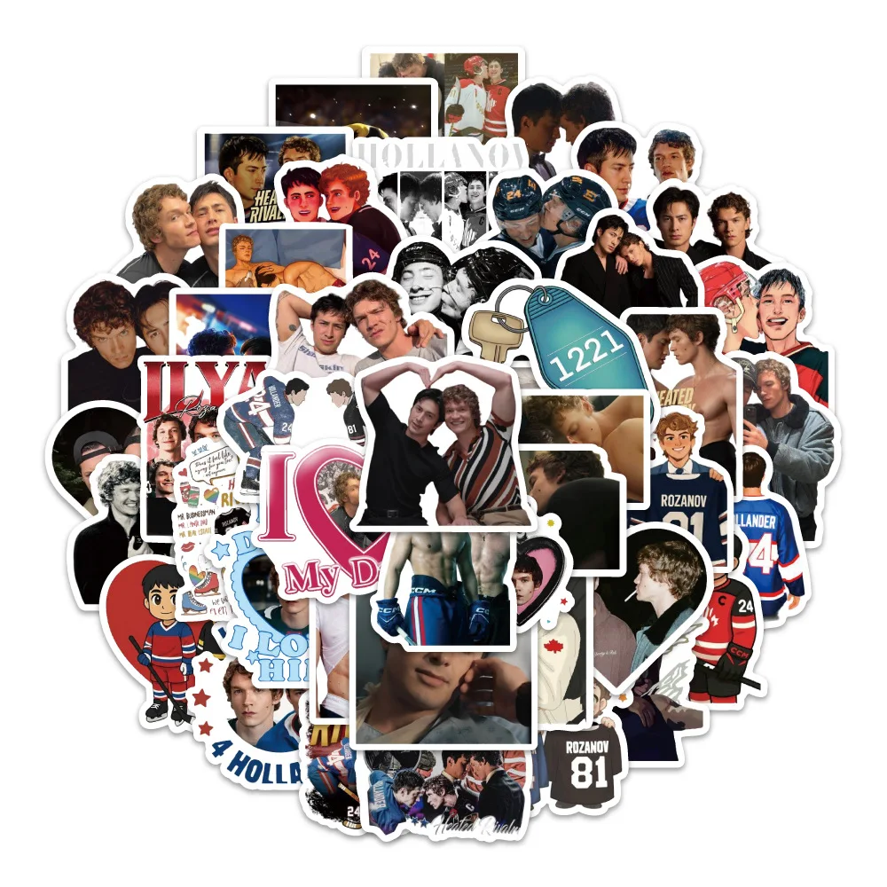 

60PCS Heated Rivalry Stickers TV Series Shane Hollander Ilya Rozanov Decorative Laptop Phone Case Waterproof Stickers Kids Toy