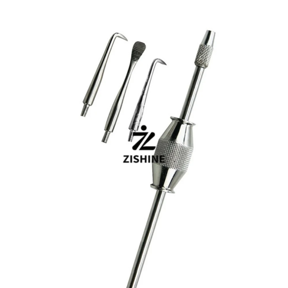 Dental Manual Crown Remover Kit Stainless Steel Sliding Hammer Tooth Bridge Removing Plier Tool with 3 Working Tips for Clinic