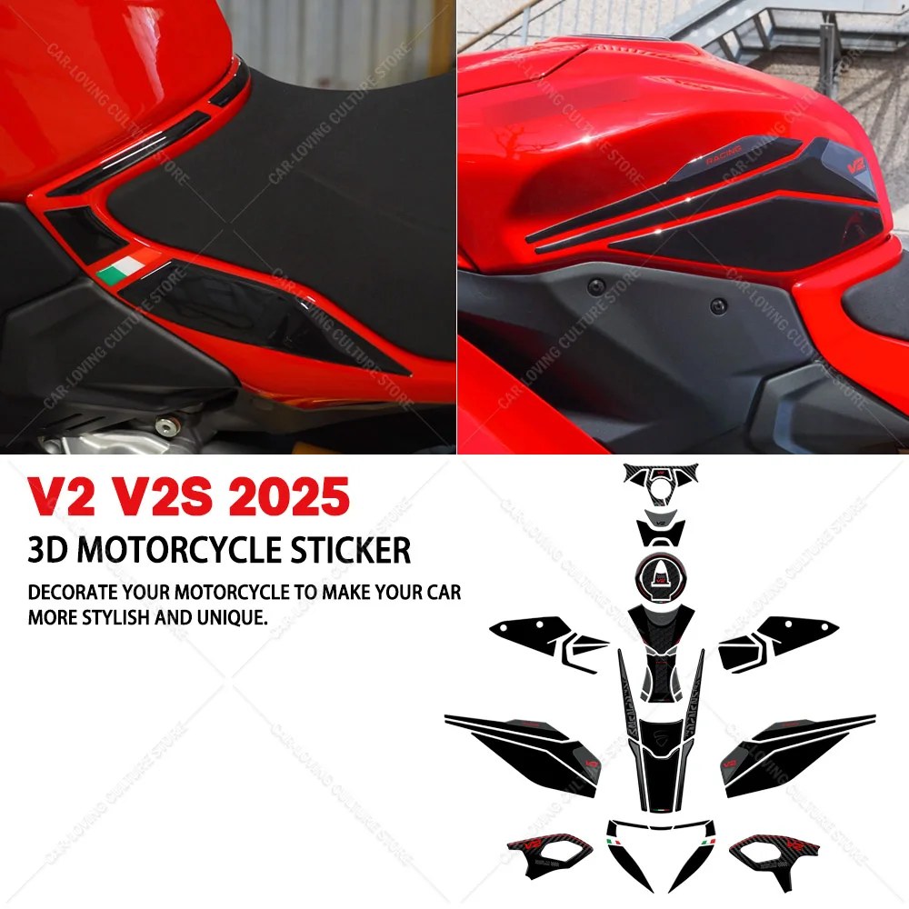 

Motorcycle Accessories Tank Pad Protection Decal Stickers Kit 3D Resin Waterproof Scratch Resistant Sticker For v2 v2s 2025