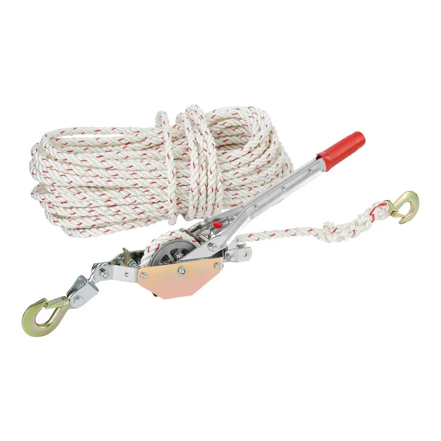 

Rope Puller 3 4 Ton 1 653 lbs Pulling Capacity with 100' of 0.6 dia. Rope 2 Hook Come Along Winch Heavy Duty Ratchet Power Pul