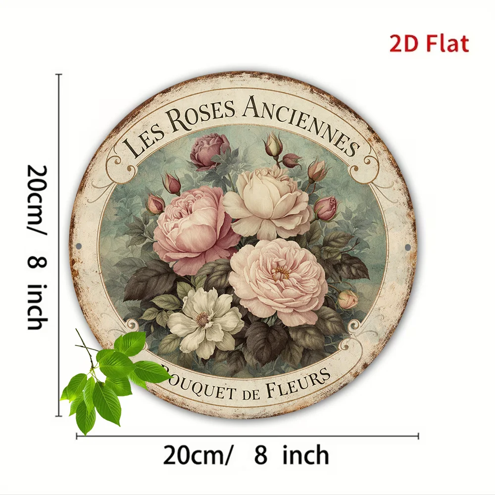 2D Flat - 1pc 8*8In/20X20Cm 2D Flat Round Sign, Vintage Plaque about 