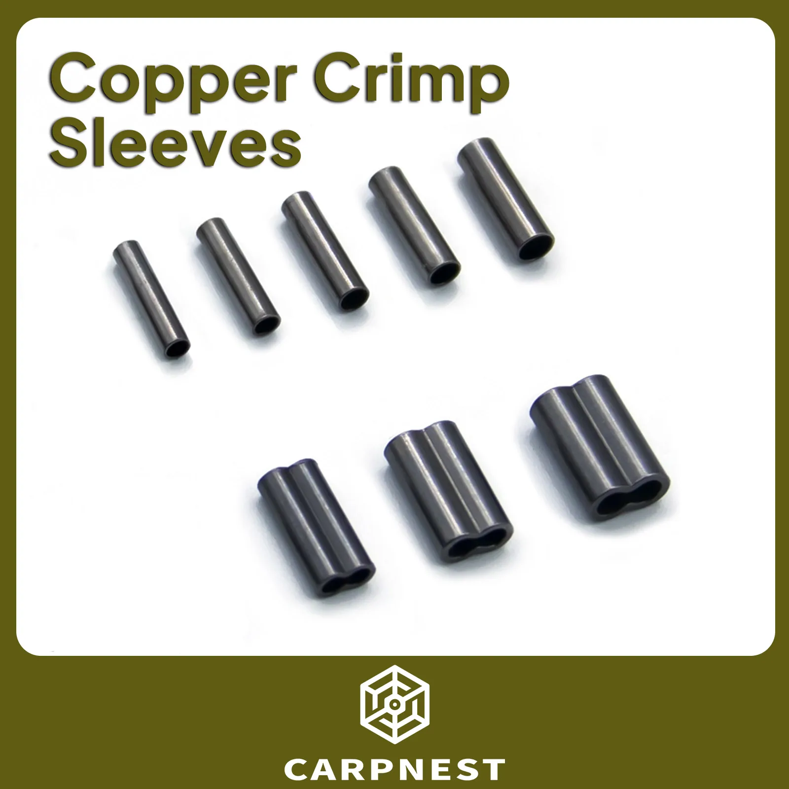 

50PCS Copper Barrel Crimp Sleeves Single Double Barrel Fishing Line Crimping Loop Sleeve Copper Tube for Fishing Tackle