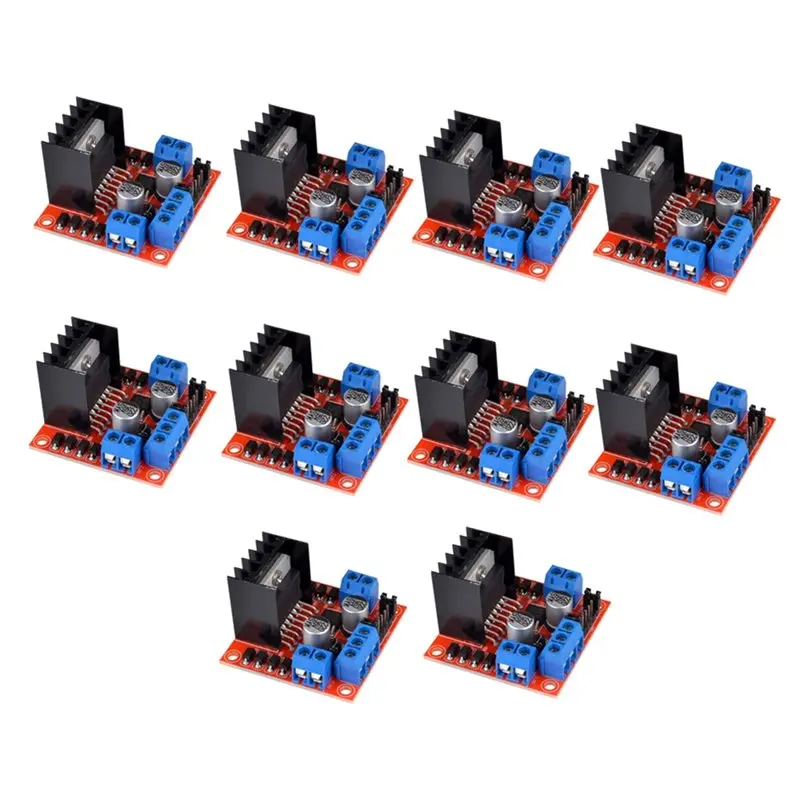 Robot Breadboard L298N Motor Driver Controller Board 10Pcs DC Stepper Motor Peltier High Power Dual H-Bridge Controller
