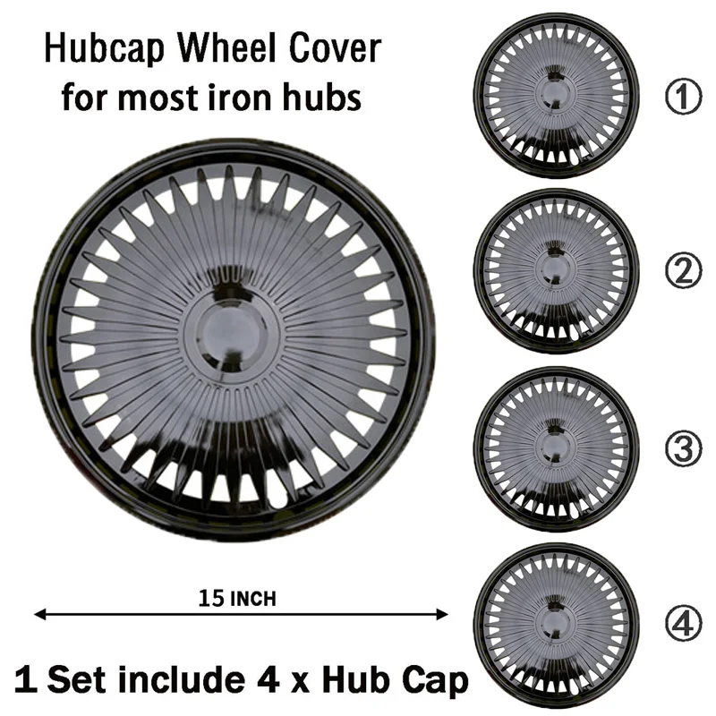 4PCS Universal Wheel Cover R14 R15 R16 Inch Hubcap Replacement Hub Caps Wheel Rim Cover PP Tire Accessories Snap On SUV Truck