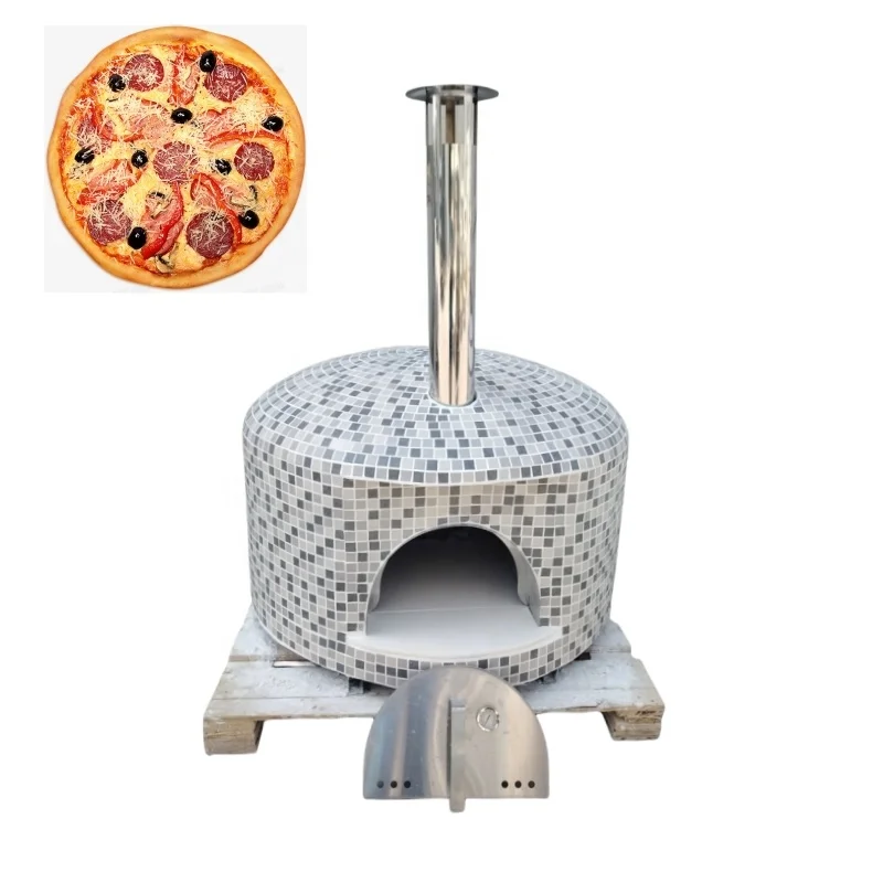 Portable commercial wood burning oven for pizza