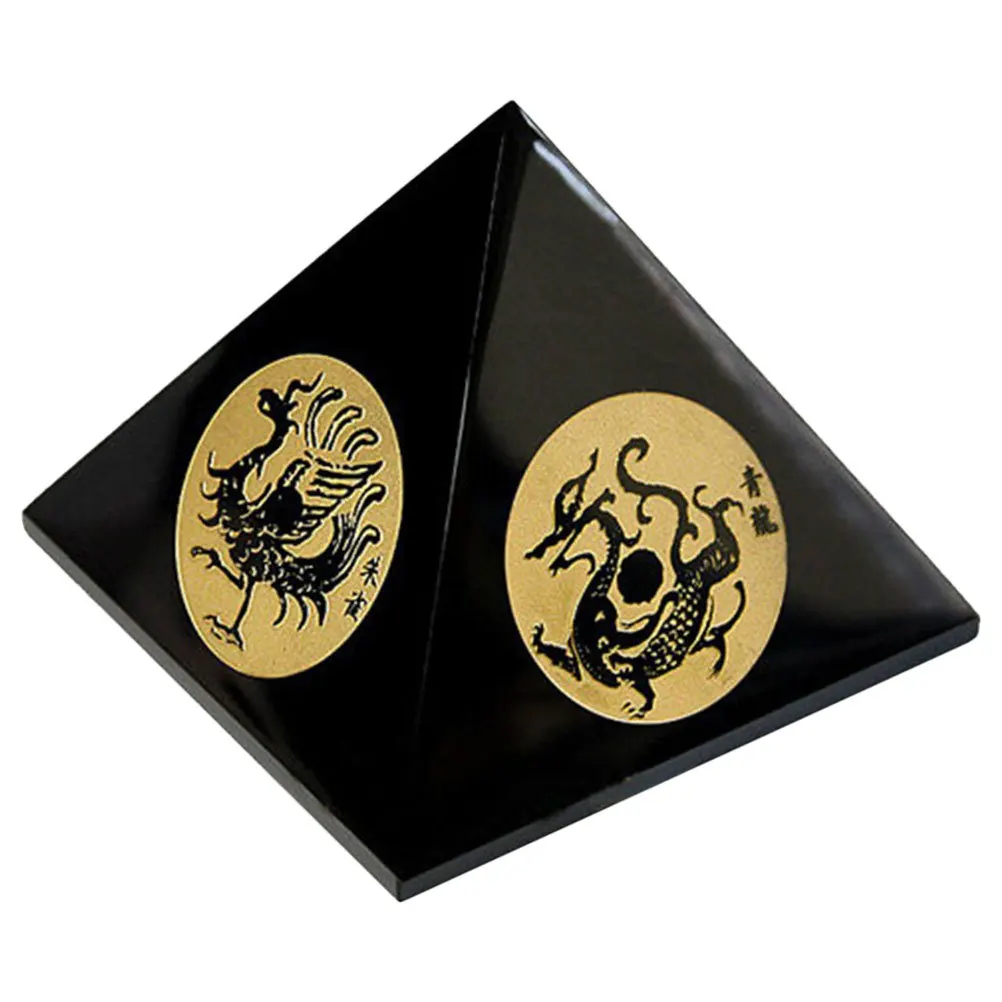 

Obsidian Pyramid Artwork Desktop Ornament for Home Office Meditation Decorative Craft Obsidian Pyramid