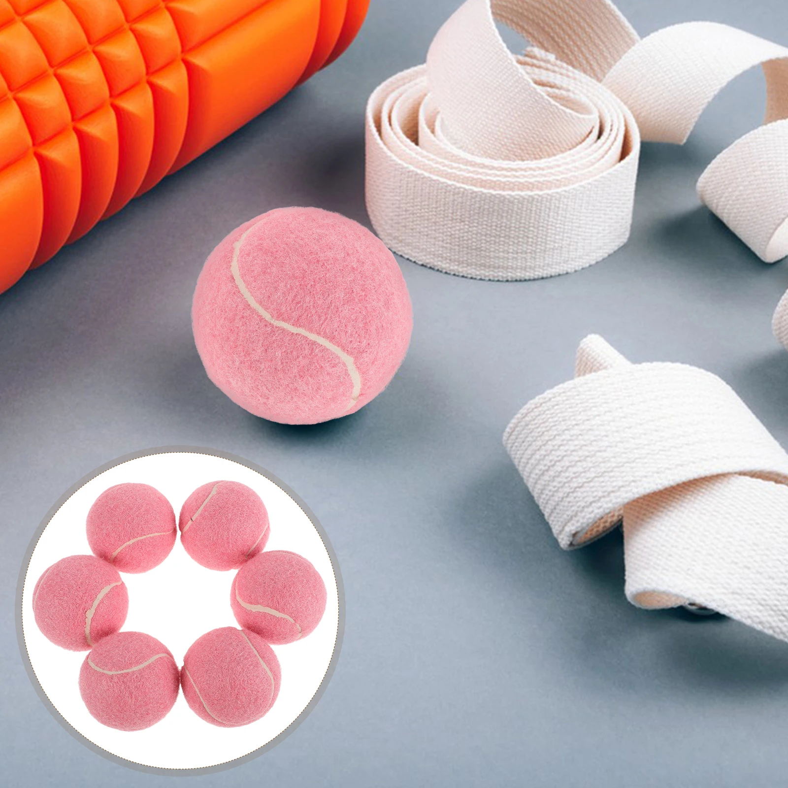 

12pcs Durable Elastic Training Tennis Balls Kids Beginner Practice Bouncy Wear-Resistant For Indoor Outdoor Schools Clubs Home
