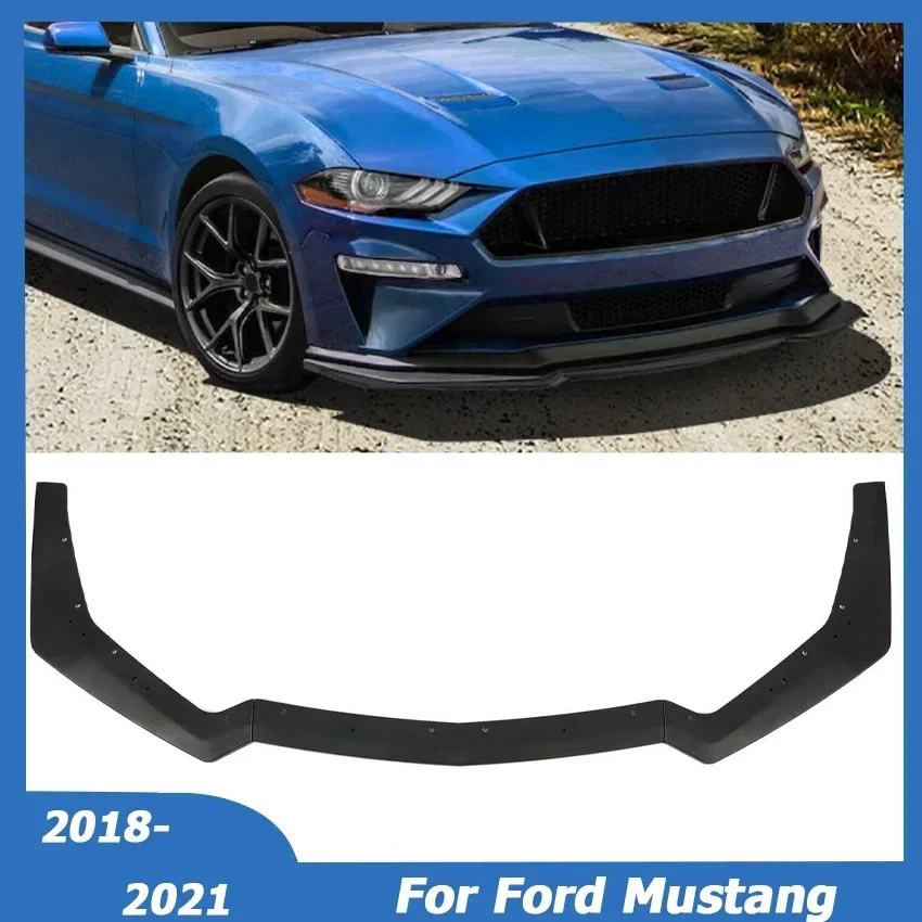 For Ford Mustang GT 2018 2019 2020 2021 ONLY Front Bumper Lip Spoiler Side Splitter Deflector Body Kit Guards Car Accessories