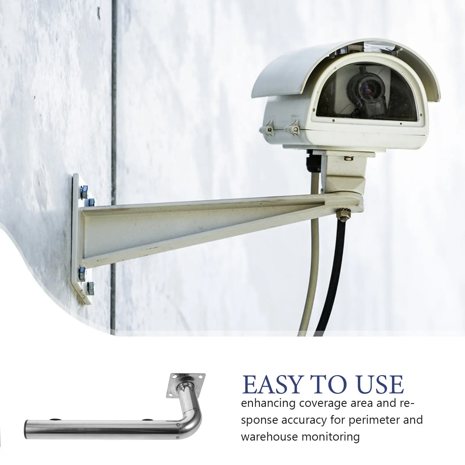 Stainless Steel L Shaped Wireless Bridge Bracket Heavy Duty Wall Mount Pole Mount for Outdoor Antenna and Security Camera view 5
