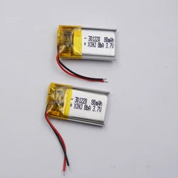 2pcs 3.7V 80 mAh Polymer Li Battery 301220 Lipo 3mm Thick for Speaker Headphones GPS Sat Nav Driving Recorder Bluetooth 031220