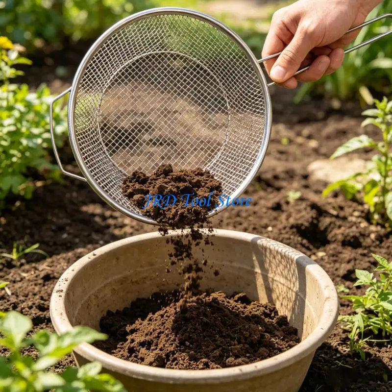 A2UD Gardening Soil Compost Sifter With Fine Mesh For Precise Soil And Sand Sifting