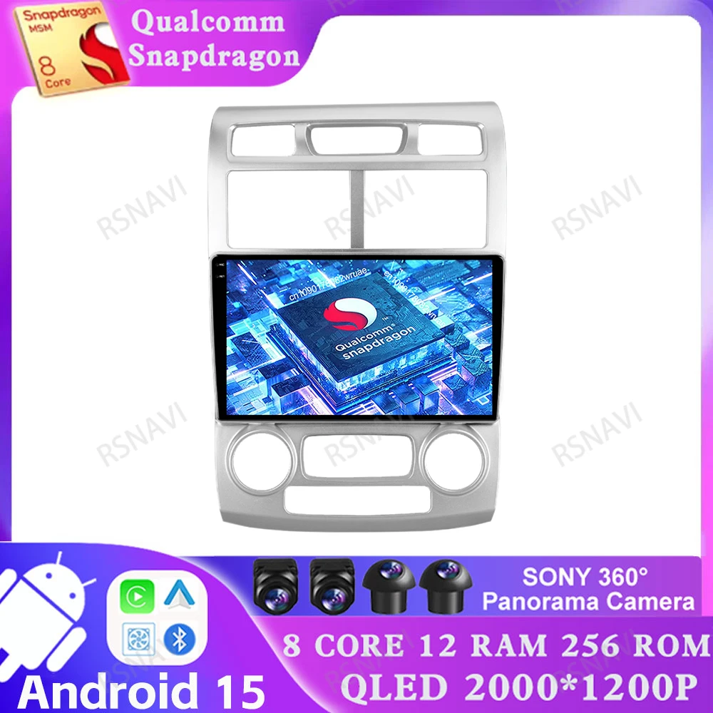 

Android 15 For Kia Sportage 2 2004 2005 2006 2007-2010 Multimedia Viedo Player Car Radio 5G WIFI Navigation Qualcomm 4G LTE DSP