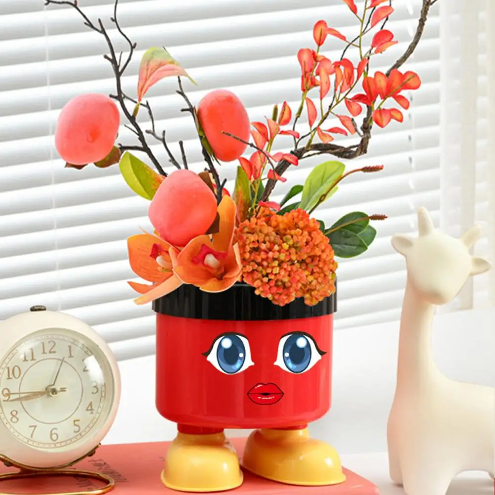 

Cute Cartoon Pen Holder with Feet Large Capacity Desktop Organizer for School Office Supplies Decorative Desk Storage Box