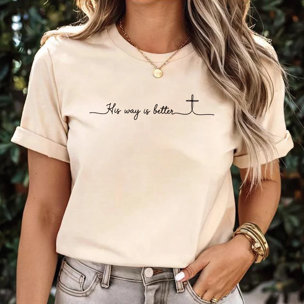 His Way Is Better T-shirt Christian Shirt Jesus Graphic Tshirt Church Casual Tee Unisex Short Sleeves Tops Christian Gifts