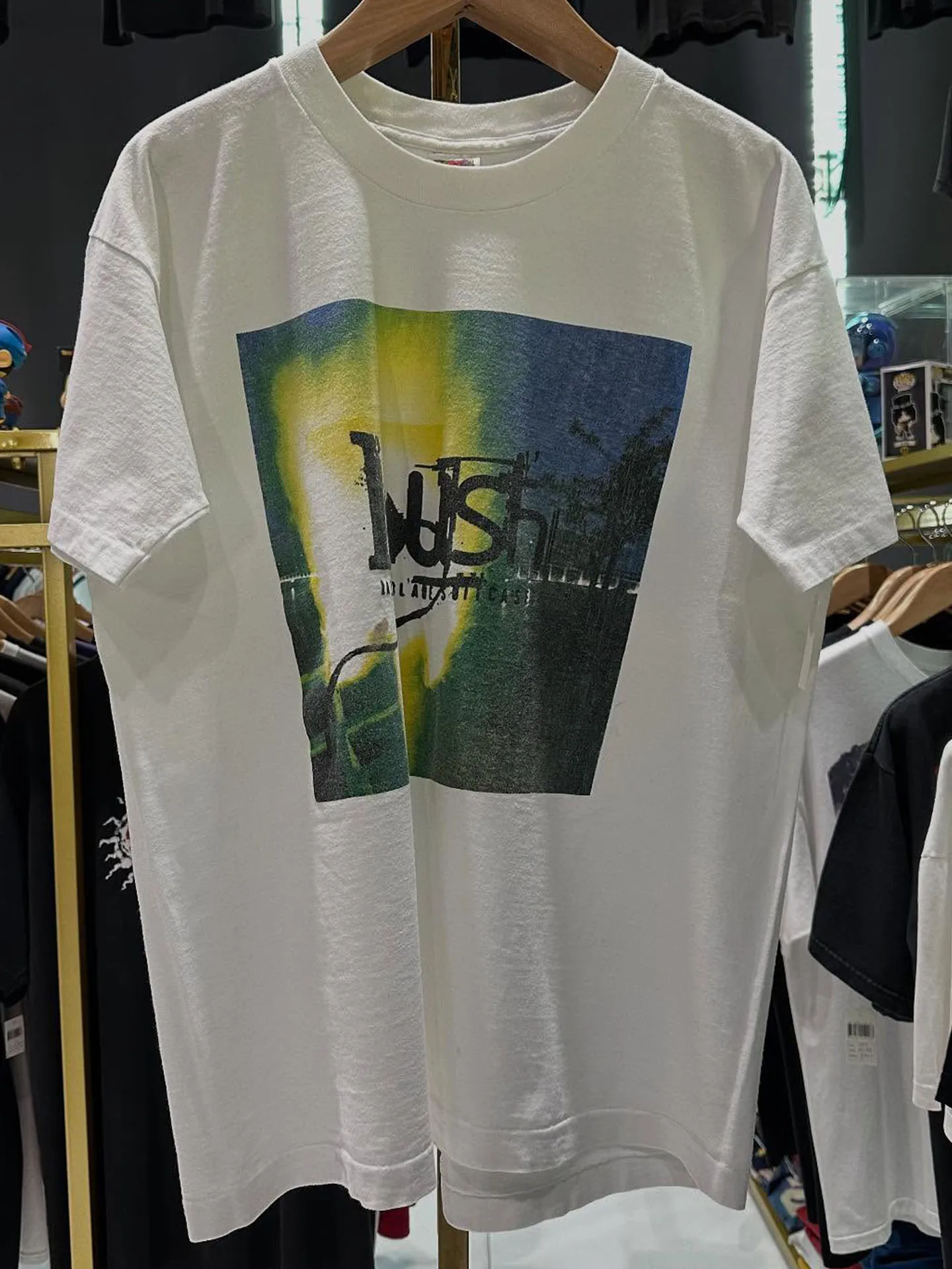 Vintage American Retro Landscape Print Short Sleeve T-Shirt Pure Cotton Youth Fashion Breathable Casual Loose Fit Tee