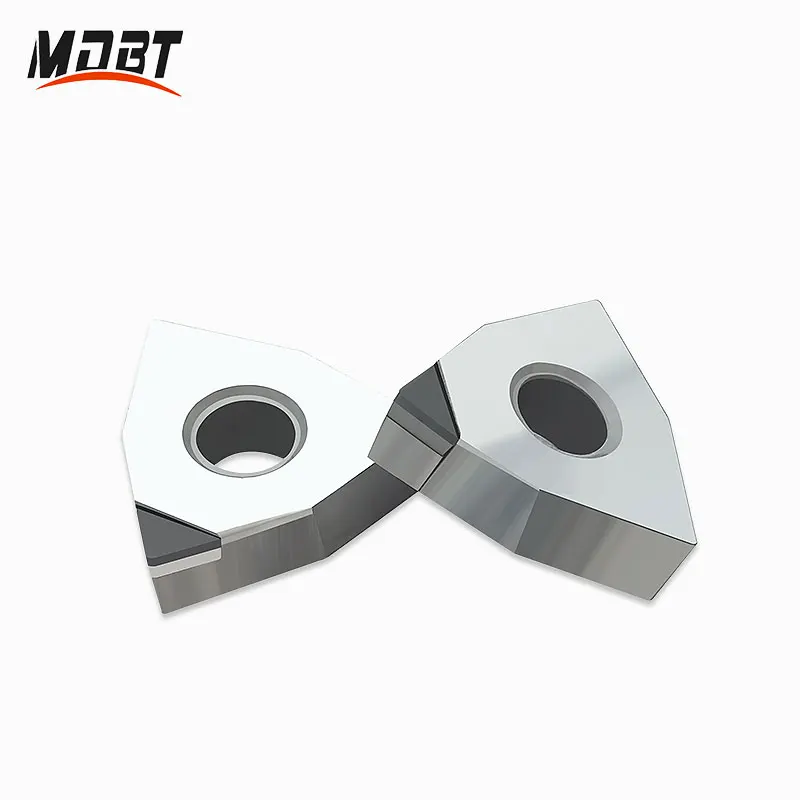 2 piezas PCD CBN WNMG 080402   WNMG 080404   WNMG 080408   Insertar la herramienta de corte del torno insertar WNMG PCD para aluminio CBN para acero duro