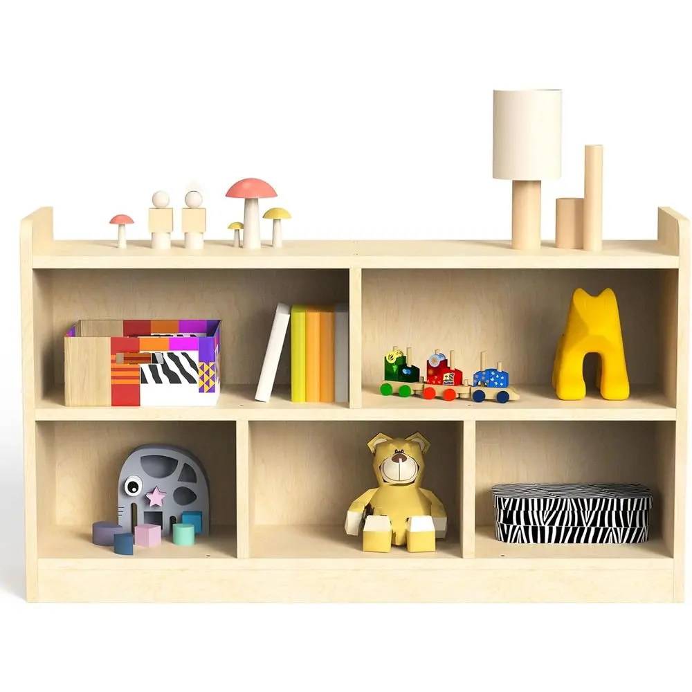 

Шкаф для хранения из березовой фанеры Montori Shel - 5 секций, 2-уровневый органайзер для детей, идеально подходит для классов, игровых комнат, детских садов.