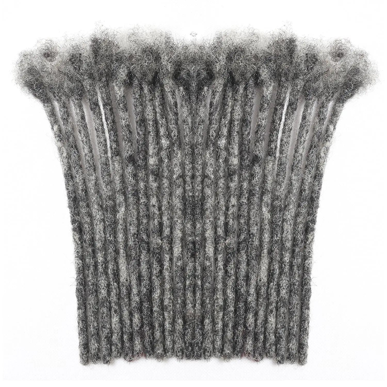 

Наращивание волос для дредов из натуральных волос, 0,6 см, 8 дюймов, 30 прядей, серые и черные, ручная работа, стойкие локи-бабочки