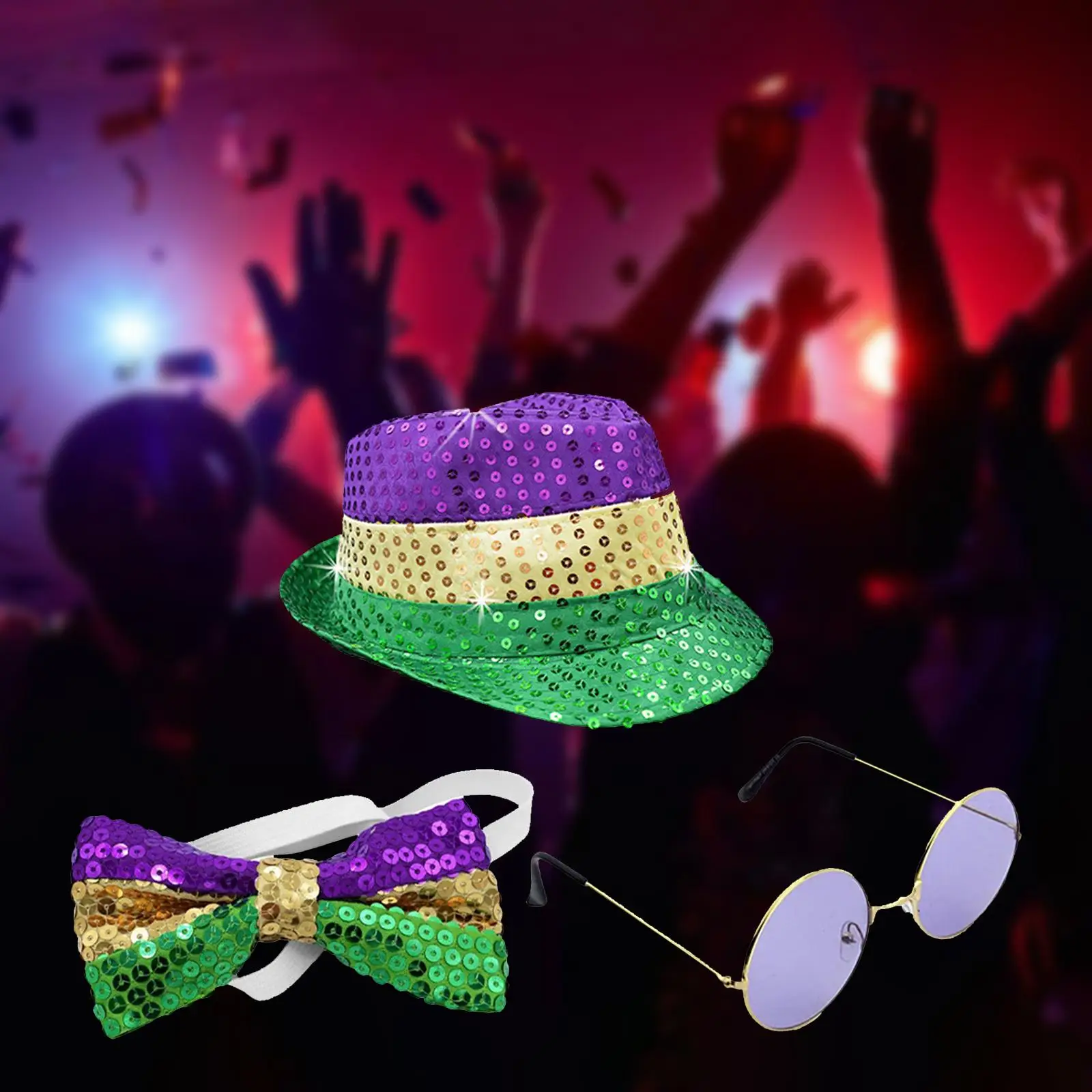

Panama Jazz Hat Dress Up Women Shiny Sequins Decorative Trilby Hat Tie