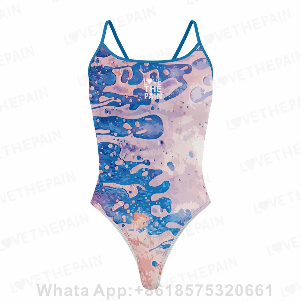 Love The Pain Sexy Full Body Swimsuit For Women Open Water One-piece Swimsuit Female Summer Training Sports Swimwear Triathlon