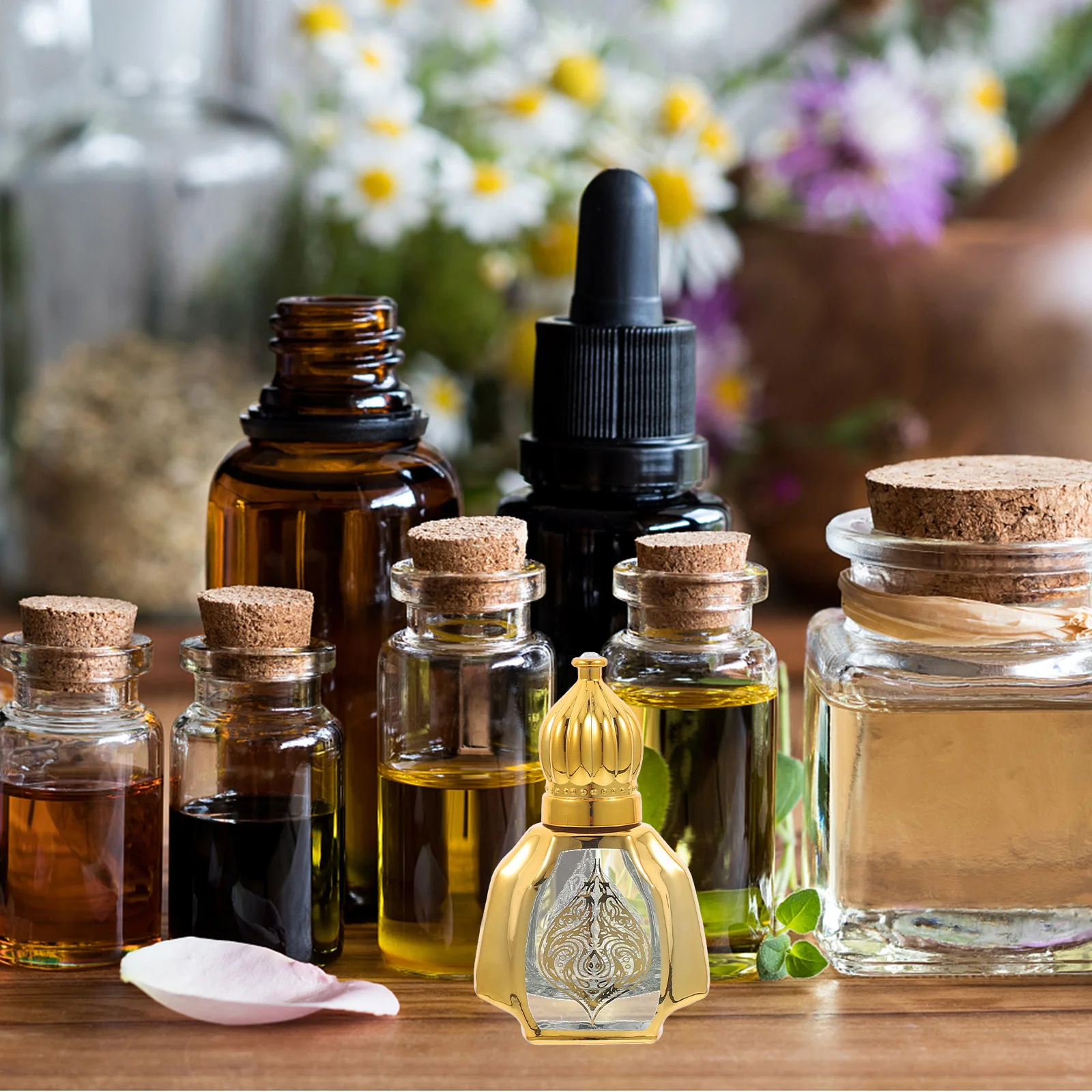 

2Pcs Glass Roll on Bottles Portable Household Decorative Multi-Function Aroma Bottle Travel Use Rollers Roll on Bottles