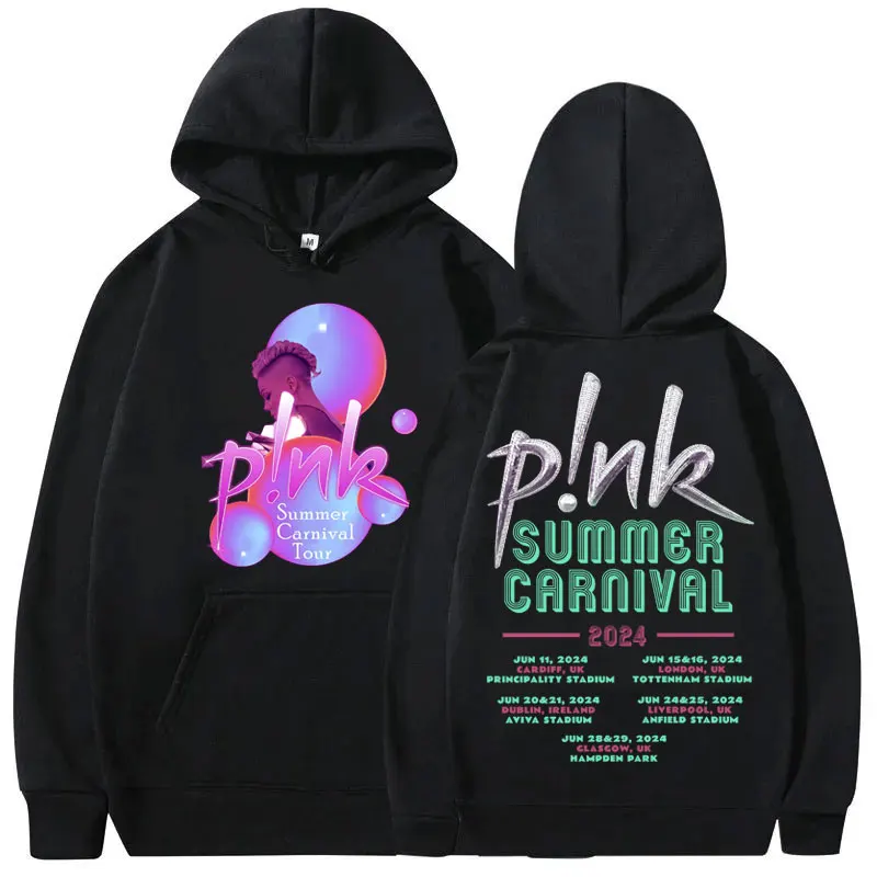 

P!nk Pink Summer Carnival 2024 Festival World Tour Hoodie Male Oversize Fleece Sweatshirt Men Women Casual Art Aesthetic Hoodies