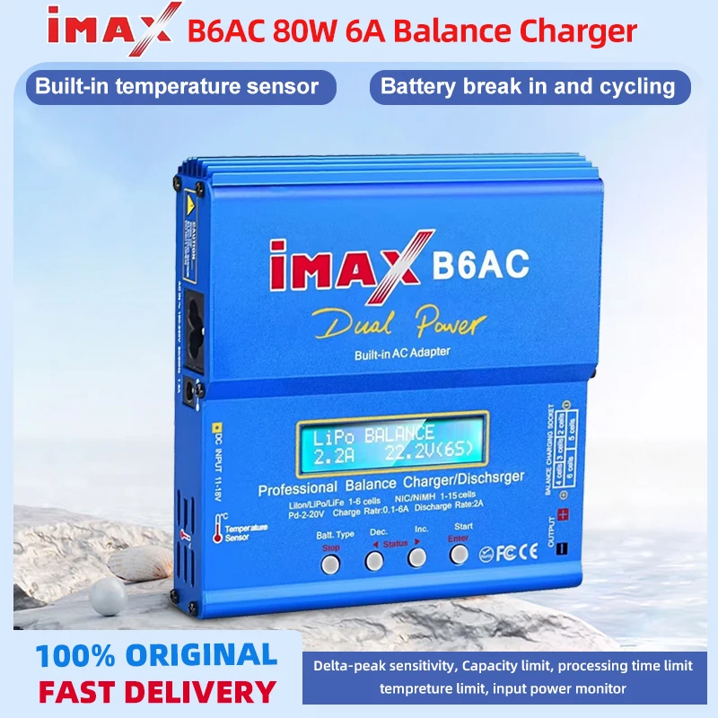

IMAX B6AC 80W Balance Charger Model Aircraft Lithium Battery Multi functional Intelligent Vehicle and Vessel Model Unmanne