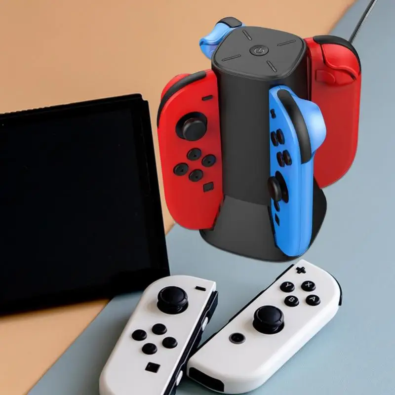 للتبديل 2 أذرع التحكم في ألعاب الفيديو جهاز شحن غمبد محطة شاحن حامل شحن محمول لقاعدة شاحن وحدة التحكم في ألعاب الفيديو
