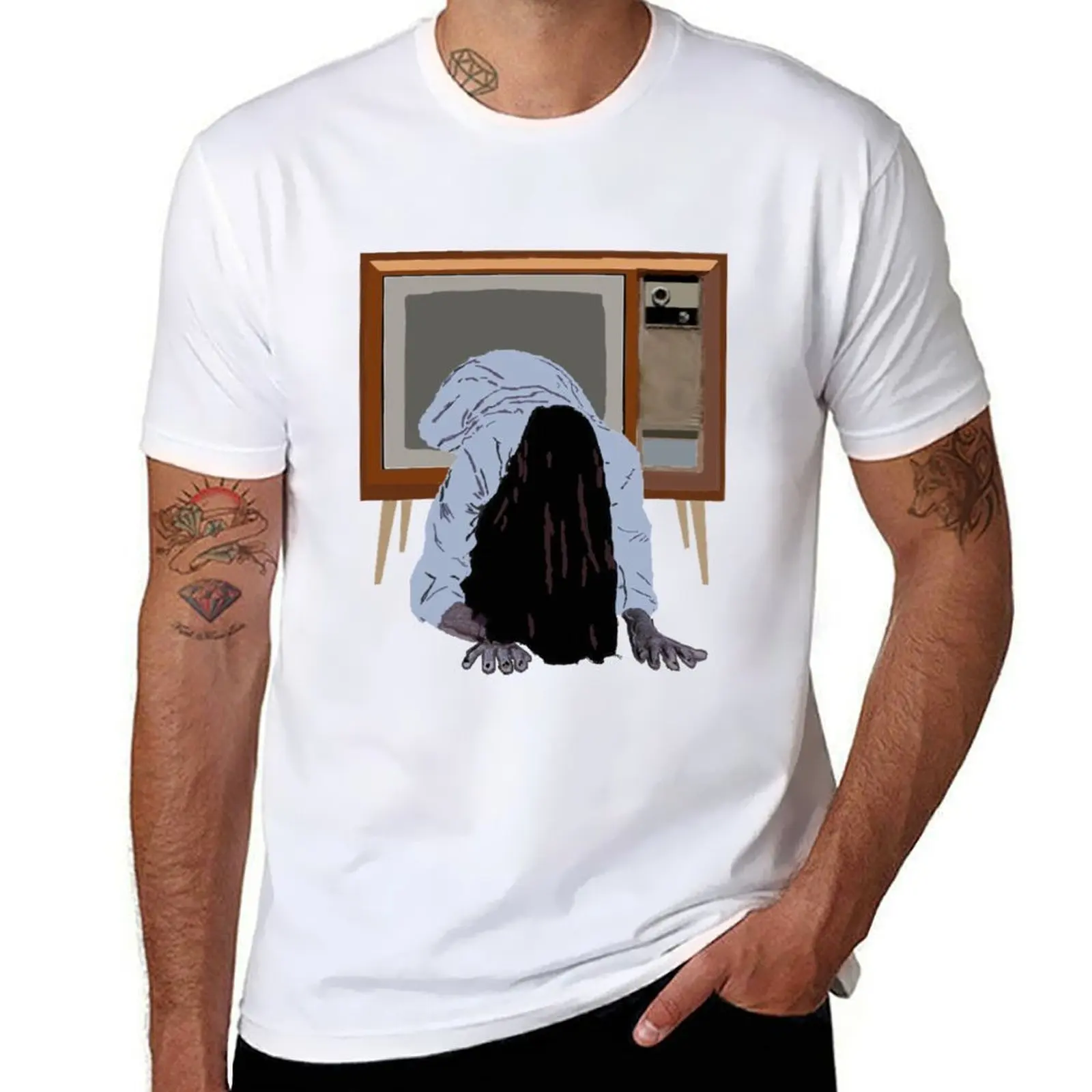 

sadako's on the telly T-Shirt t shirts for man graphic tees t shirts for man cotton T-Shirt