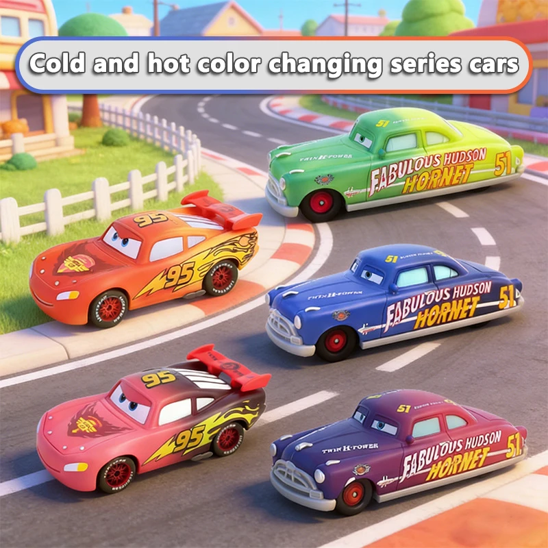 Spielzeugautos Farbwechselserie Lightning McQueen Doc Hudson Plastik-Druckgussmodell Piston Cup Rennwagen Spielzeugautos – Detail 1