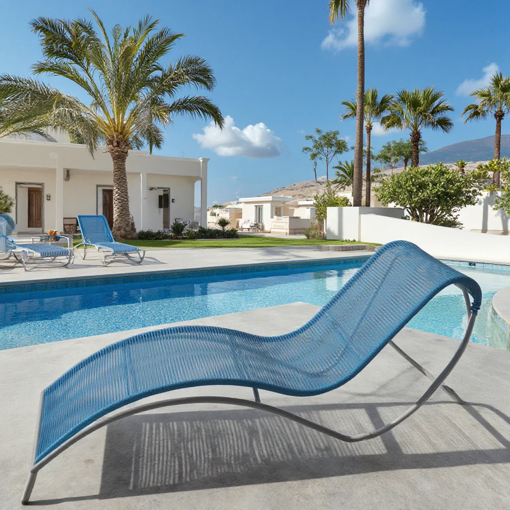 

Modern Aluminum Sun Lounge Color Customized Stacking Rattan Striped Sun Loungers Round Rattan Hand Weave Pool Loungers