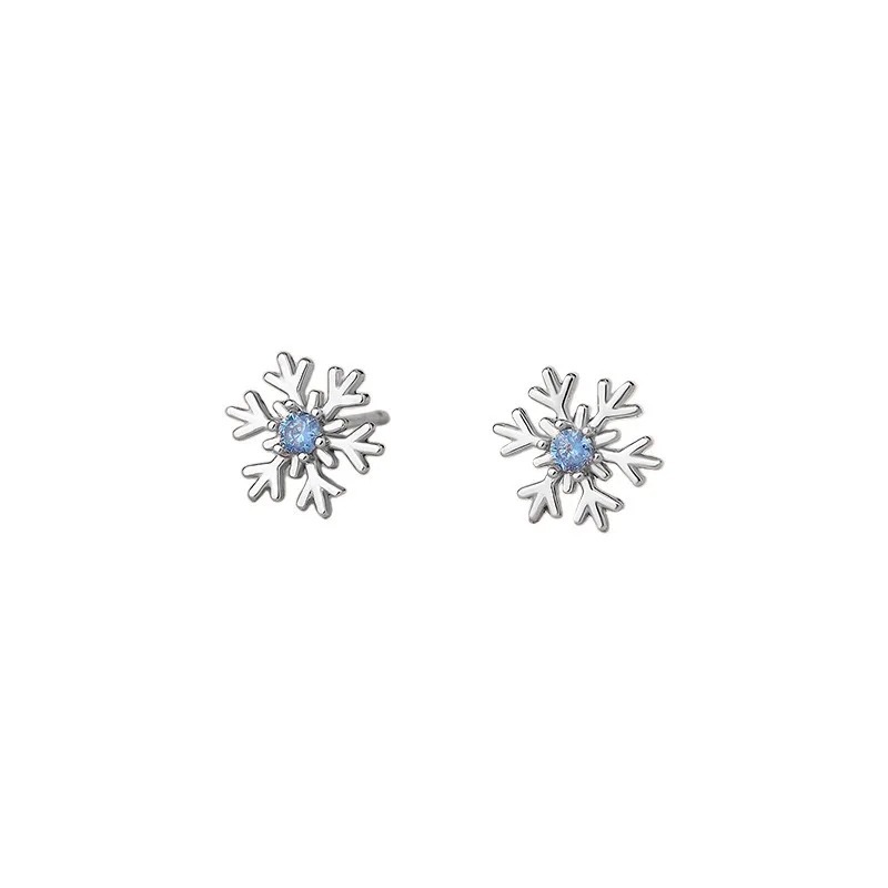 

SHXIHigh-end Quality S999 Sterling Silver Snowflake Earrings, Exquisite And Sweet, New Style, Literary And Fresh, Niche Earrings