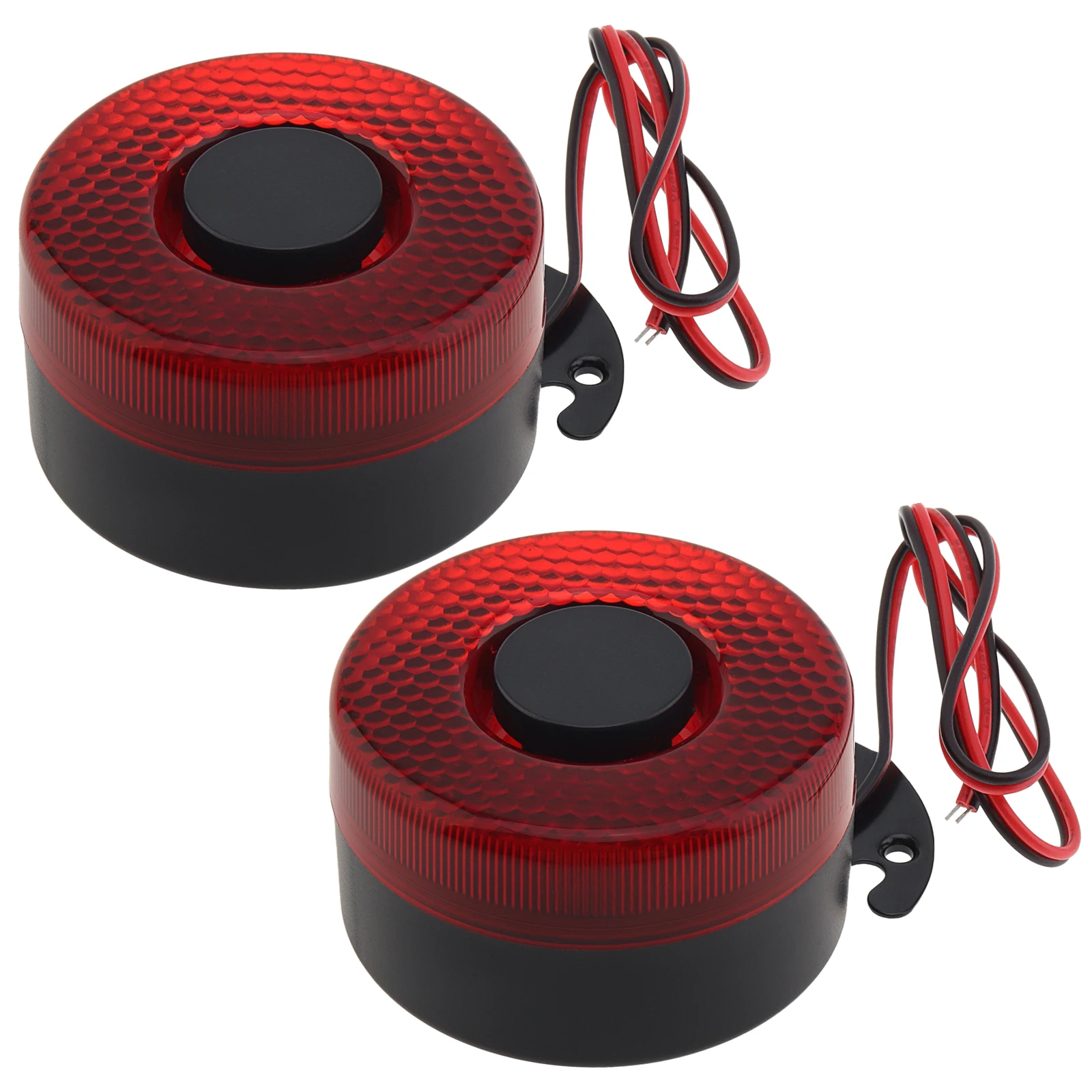 

2pcs 12V / 24V Car Reversing Alarm Speaker Buzzer Siren with Light, 105dB Universal Buzzer Horn Alarm Siren Speaker