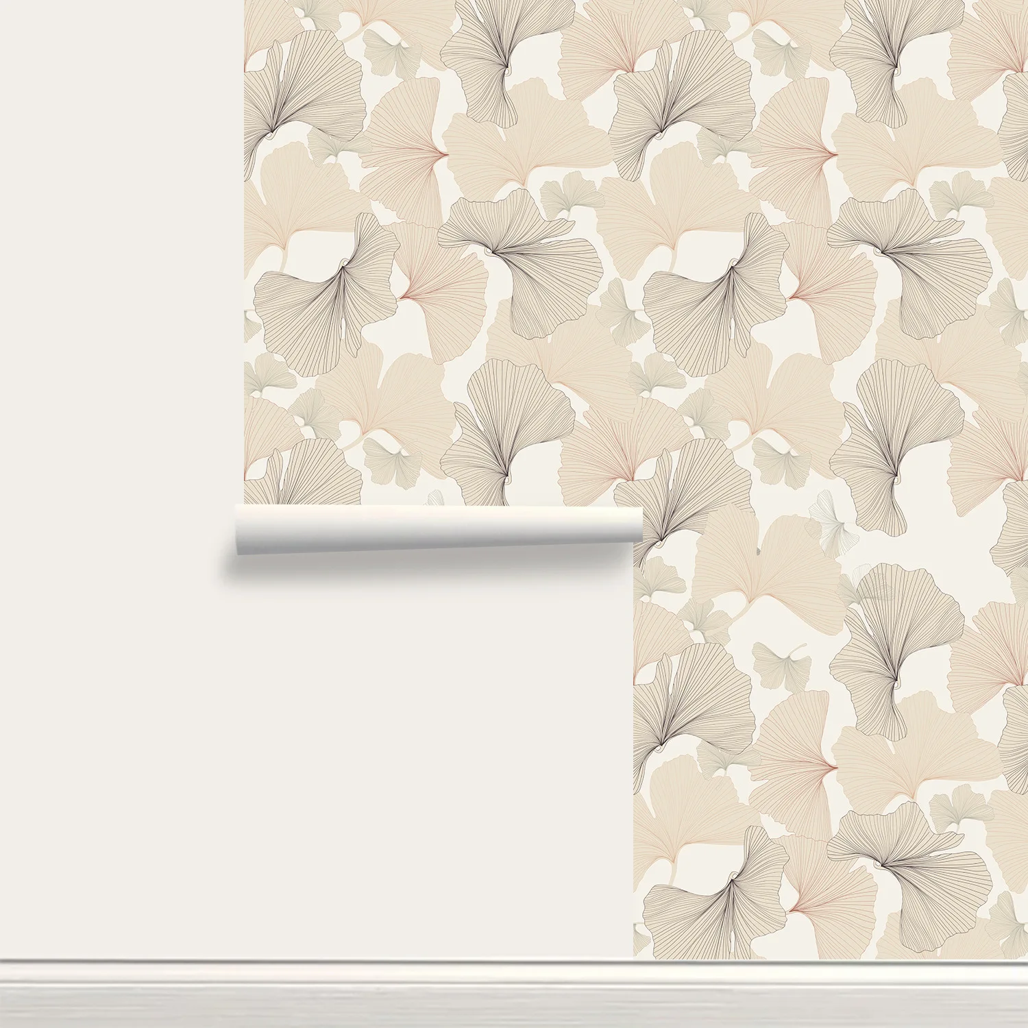 Peel and Stick Wallpaper Ginkgo Leaves Modern Contact Paper for Cabinets Shelf Drawer Self-Adhesive Wallpaper Bedroom Bathroom