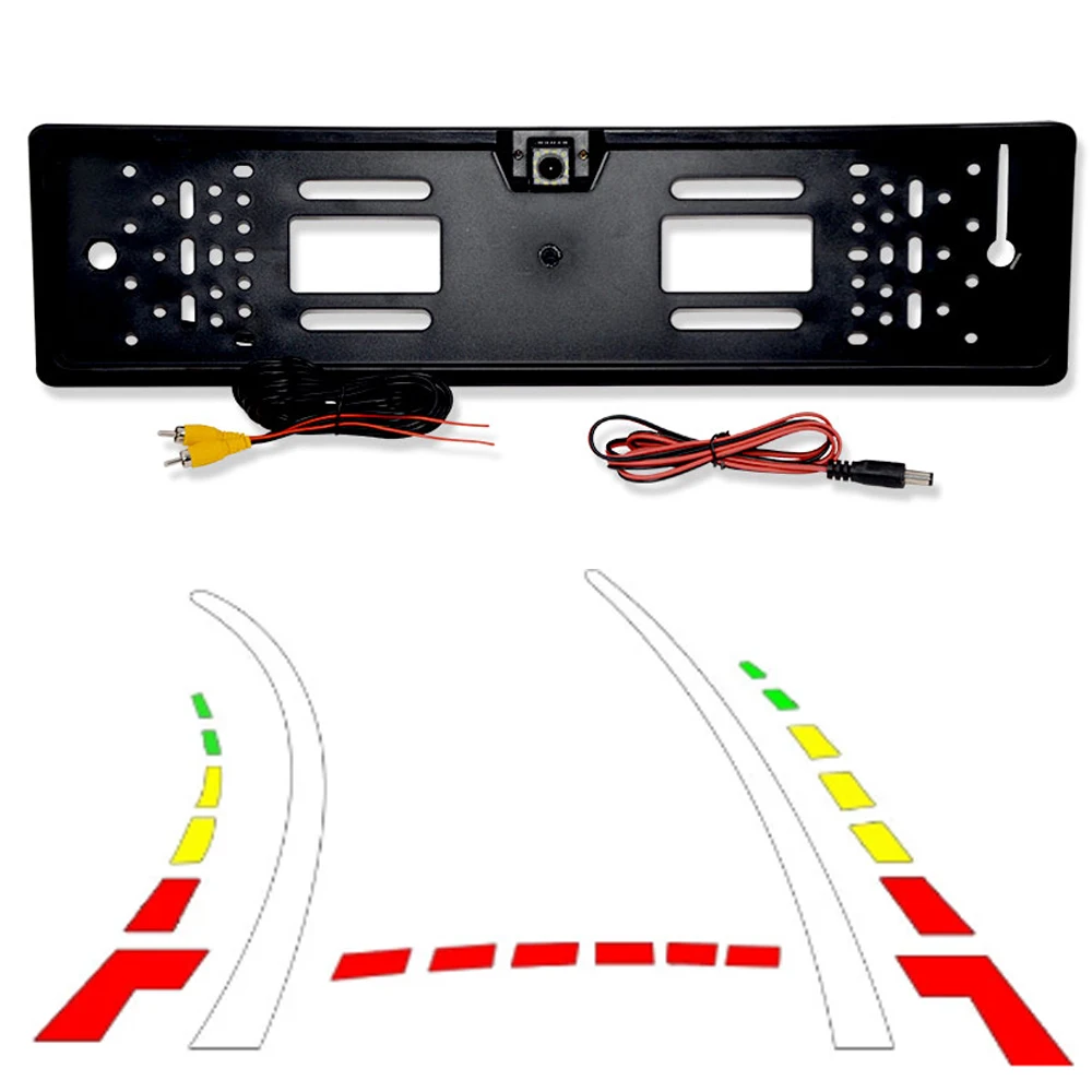 Achteruitrij camera Dynamic trajectory European license Plate Frame Rear View System With Night Vision IR Lights LED