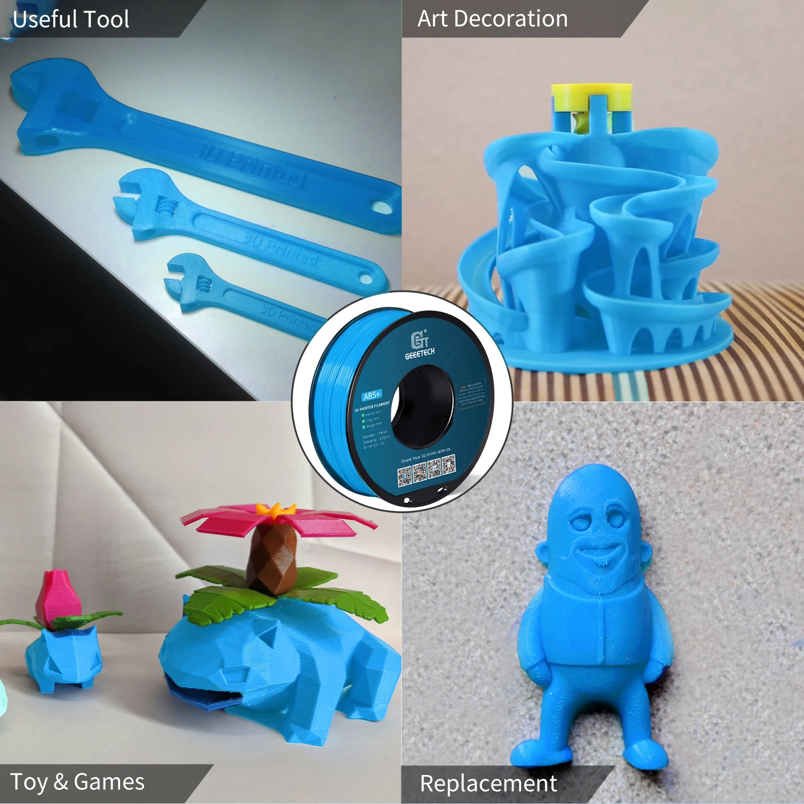 Filament Geeetech ABS+ 3D 1.75mm 1KG, plastik do drukarek 3D, bez plątania, nietoksyczny, pakowany próżniowo. — zdjęcie produktu 5