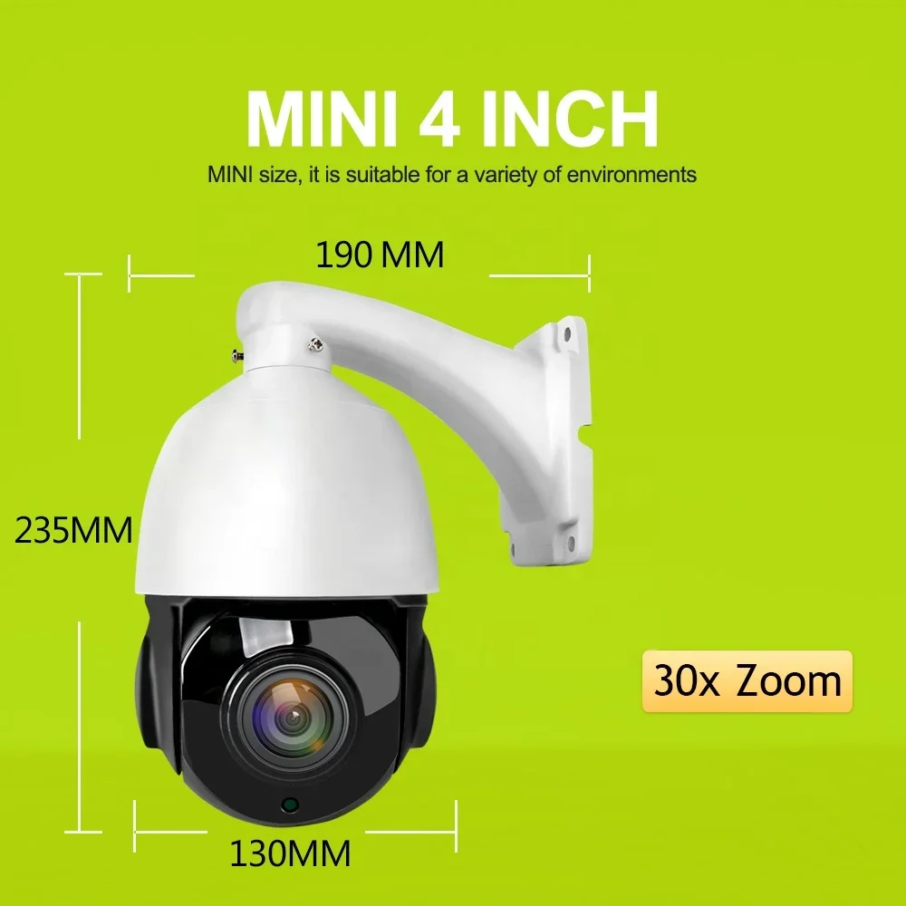 H.265 ミニ 4.5インチ 1080P 2MP 4MP 5MP P2P 屋外 IRレーザーナイトビジョン 30倍ズーム 自動追跡 IP スピードドーム PTZ POE CCTVカメラ