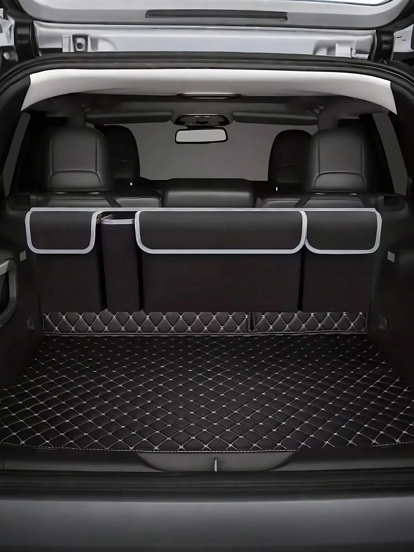 Durable Oxford Cloth Car Trunk Storage Bag – Seat Back Storage Bag With 4 Pockets, Multi-Function Rear Car Organizer, Hanging De